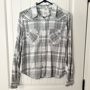 Thread & Supply button down snap lightweight flannel shirt women’s size xsmall